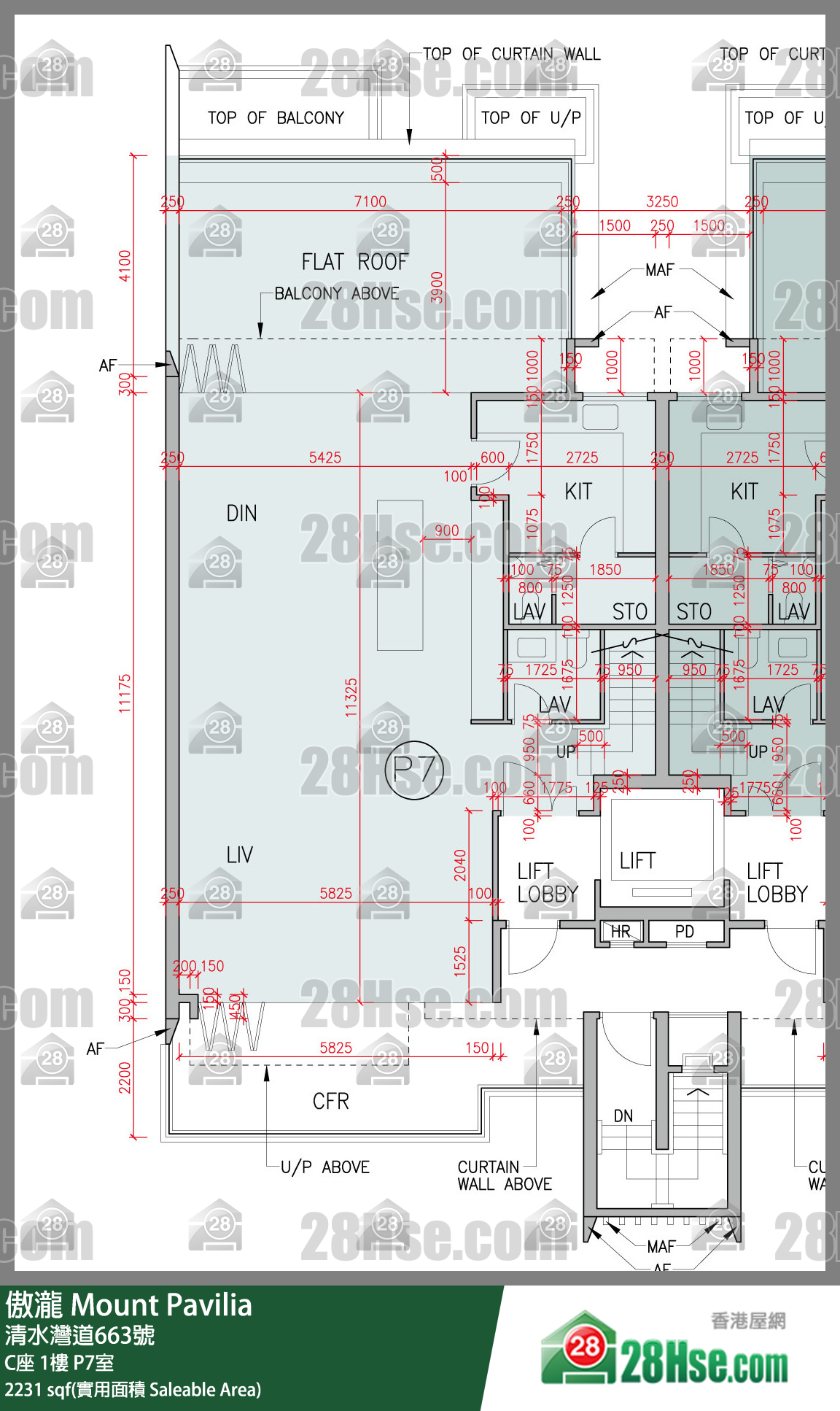 傲瀧 C座1樓 P7室 平面圖