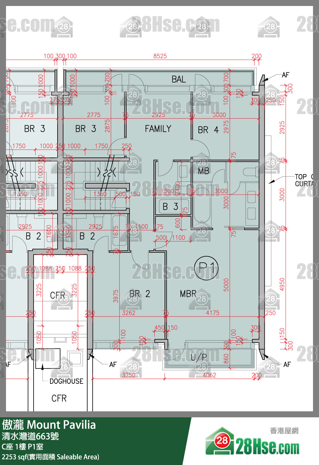 傲瀧 C座1樓 P1室 平面圖