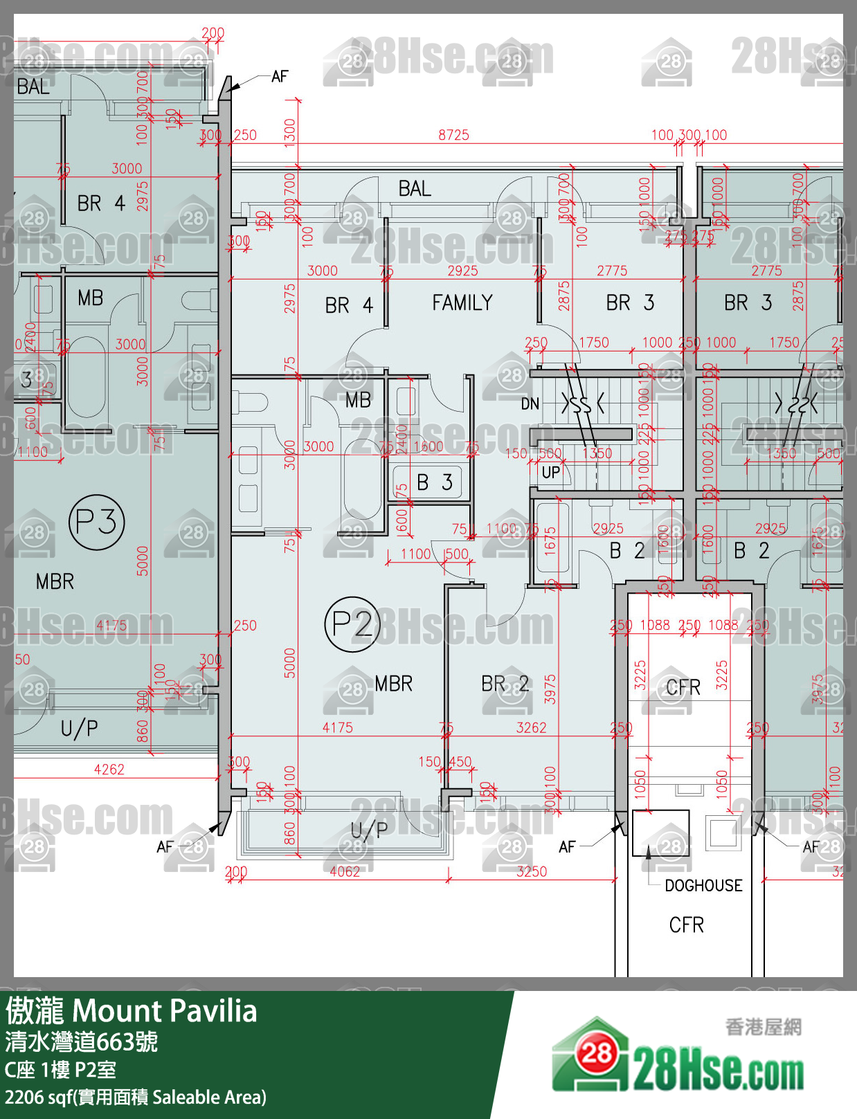 傲瀧 C座1樓 P2室 平面圖