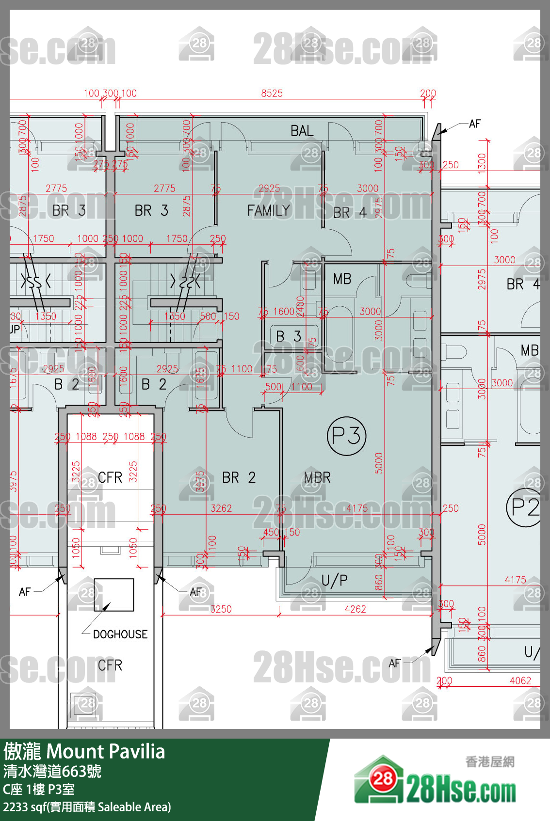 傲瀧 C座1樓 P3室 平面圖