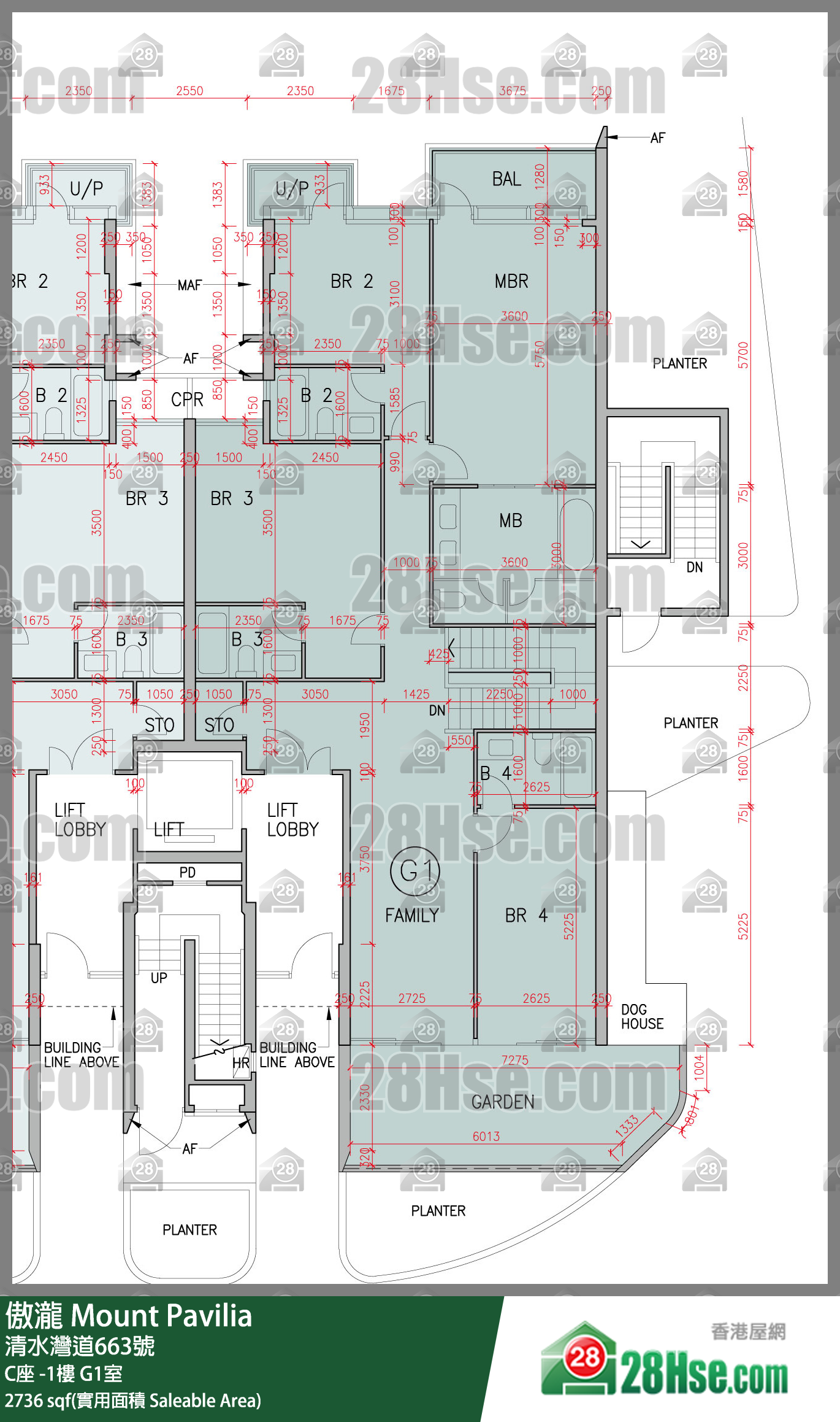 傲瀧 C座LG樓 G1室 平面圖