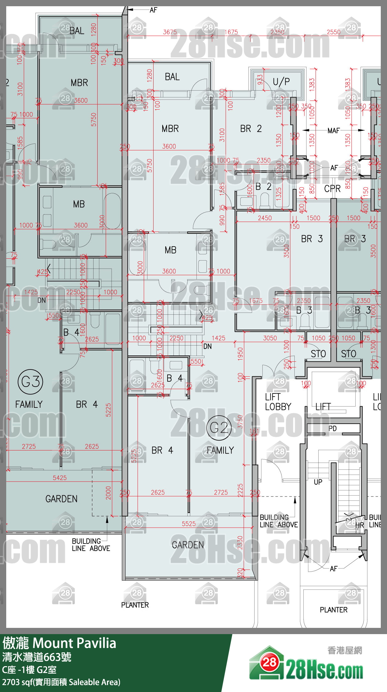 傲瀧 C座LG樓 G2室 平面圖