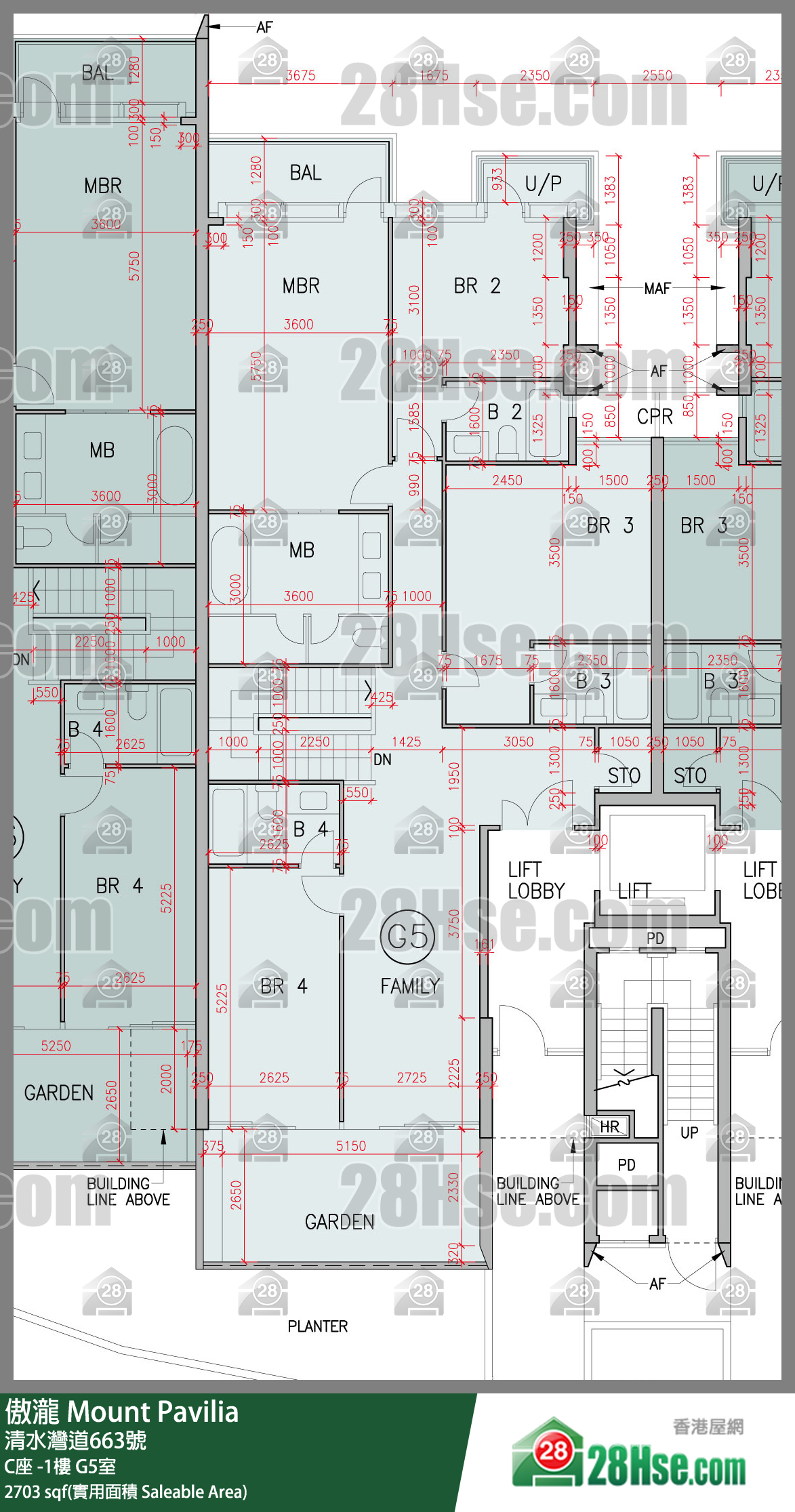 傲瀧 C座LG樓 G5室 平面圖