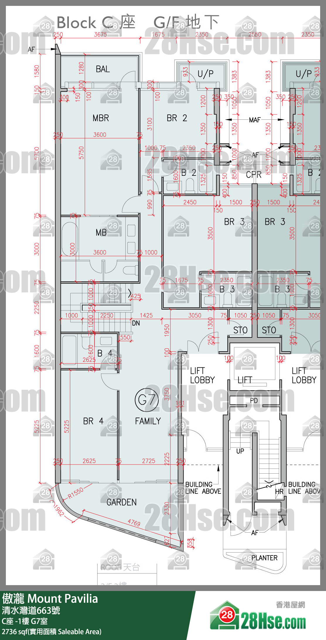 傲瀧 C座LG樓 G7室 平面圖
