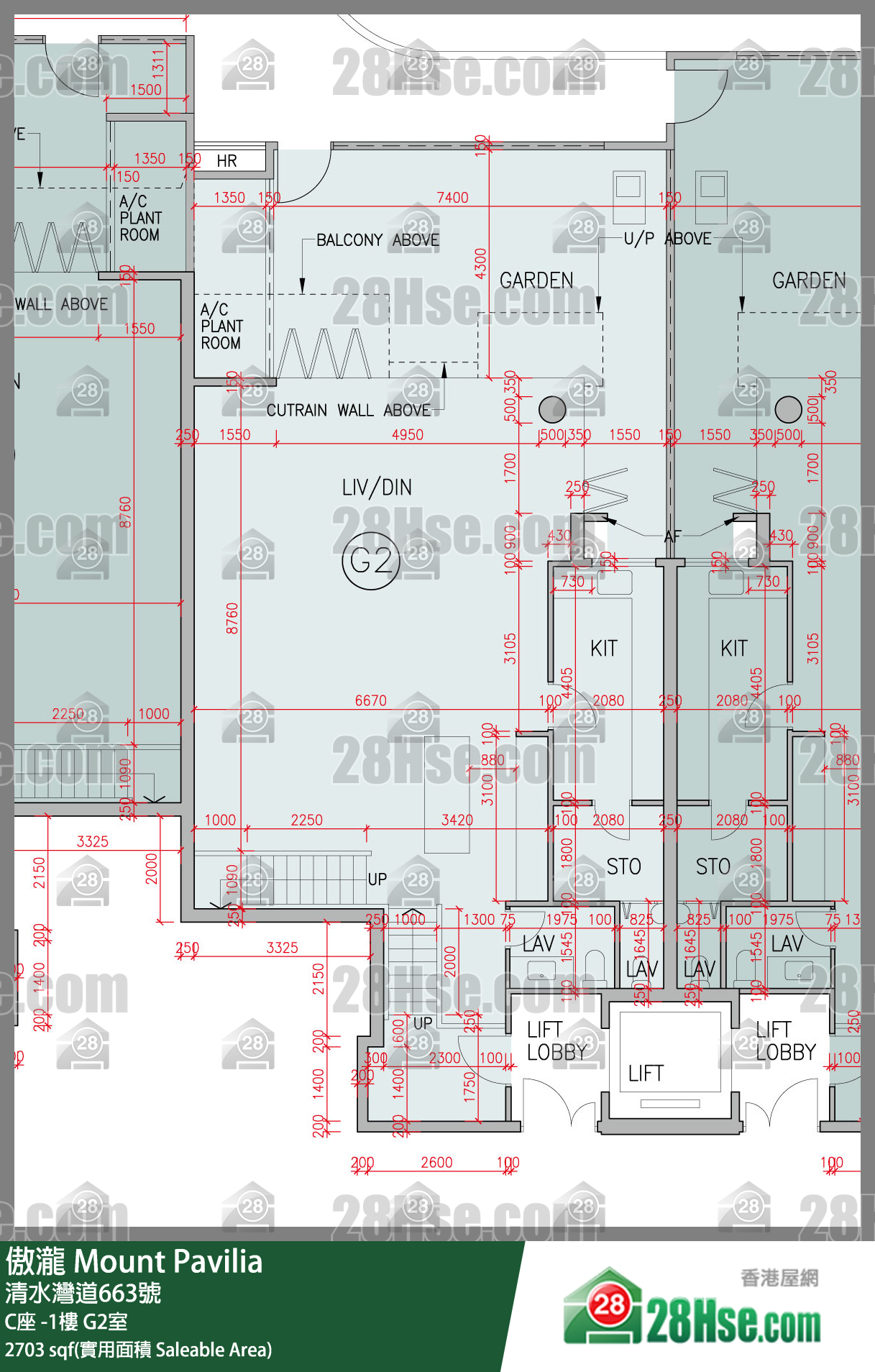 傲瀧 C座LG樓 G2室 平面圖