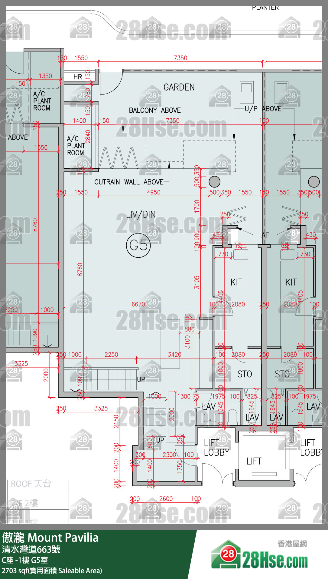 傲瀧 C座LG樓 G5室 平面圖