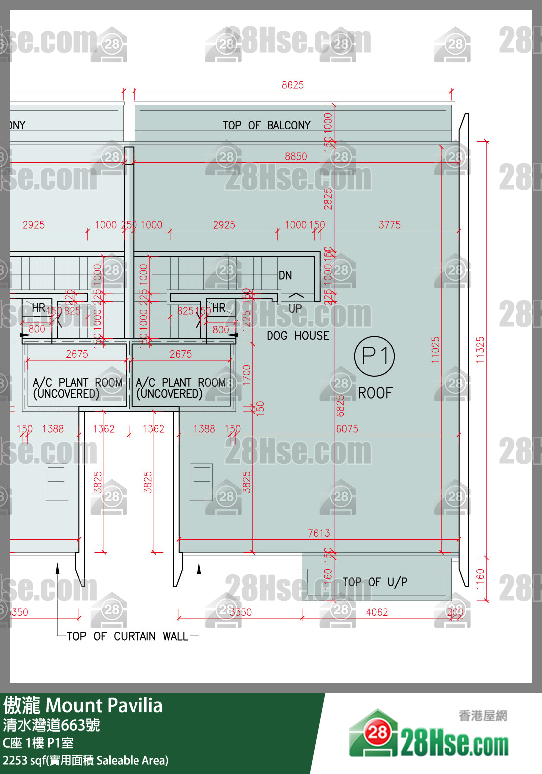 傲瀧 C座1樓 P1室 平面圖