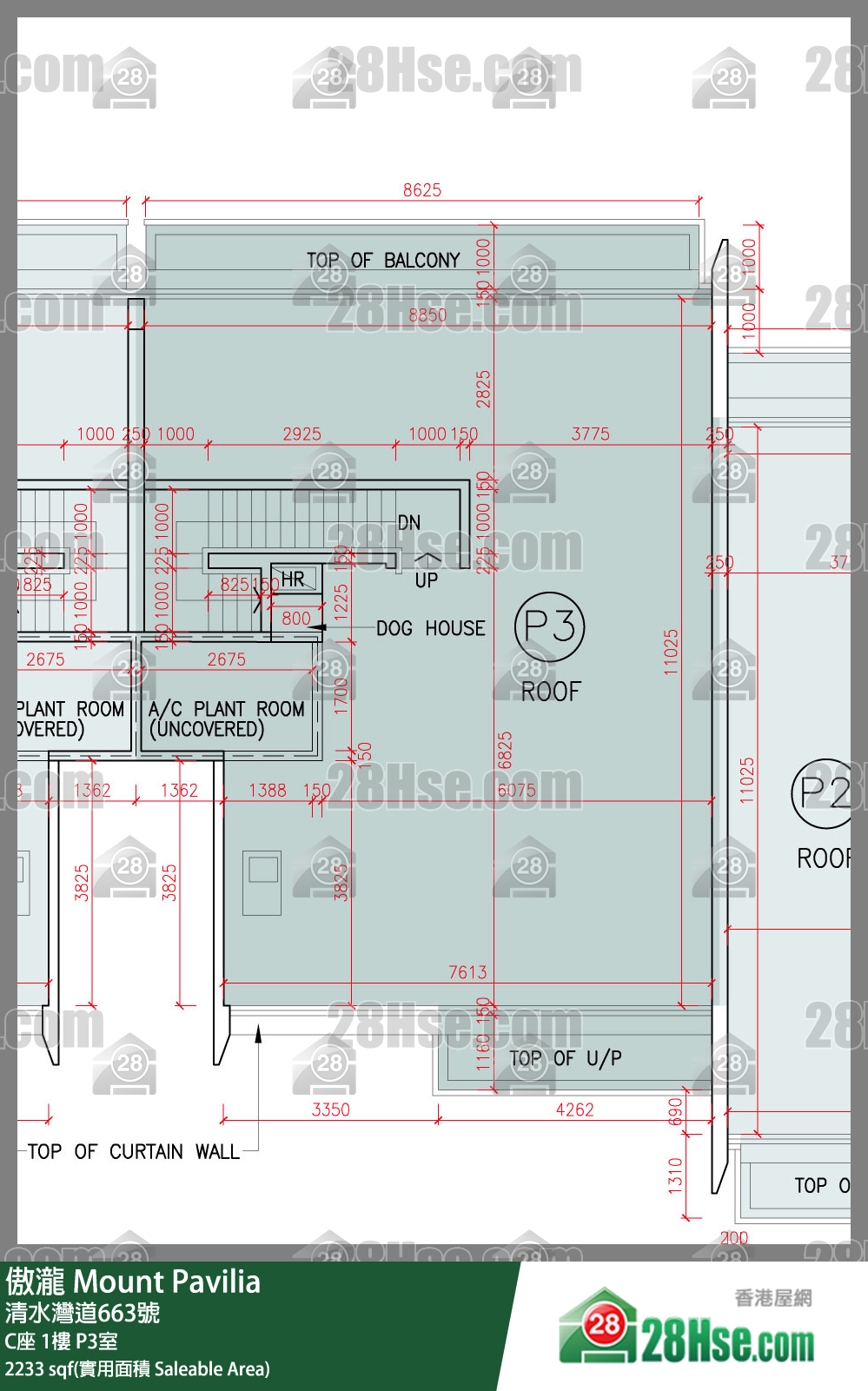 傲瀧 C座1樓 P3室 平面圖