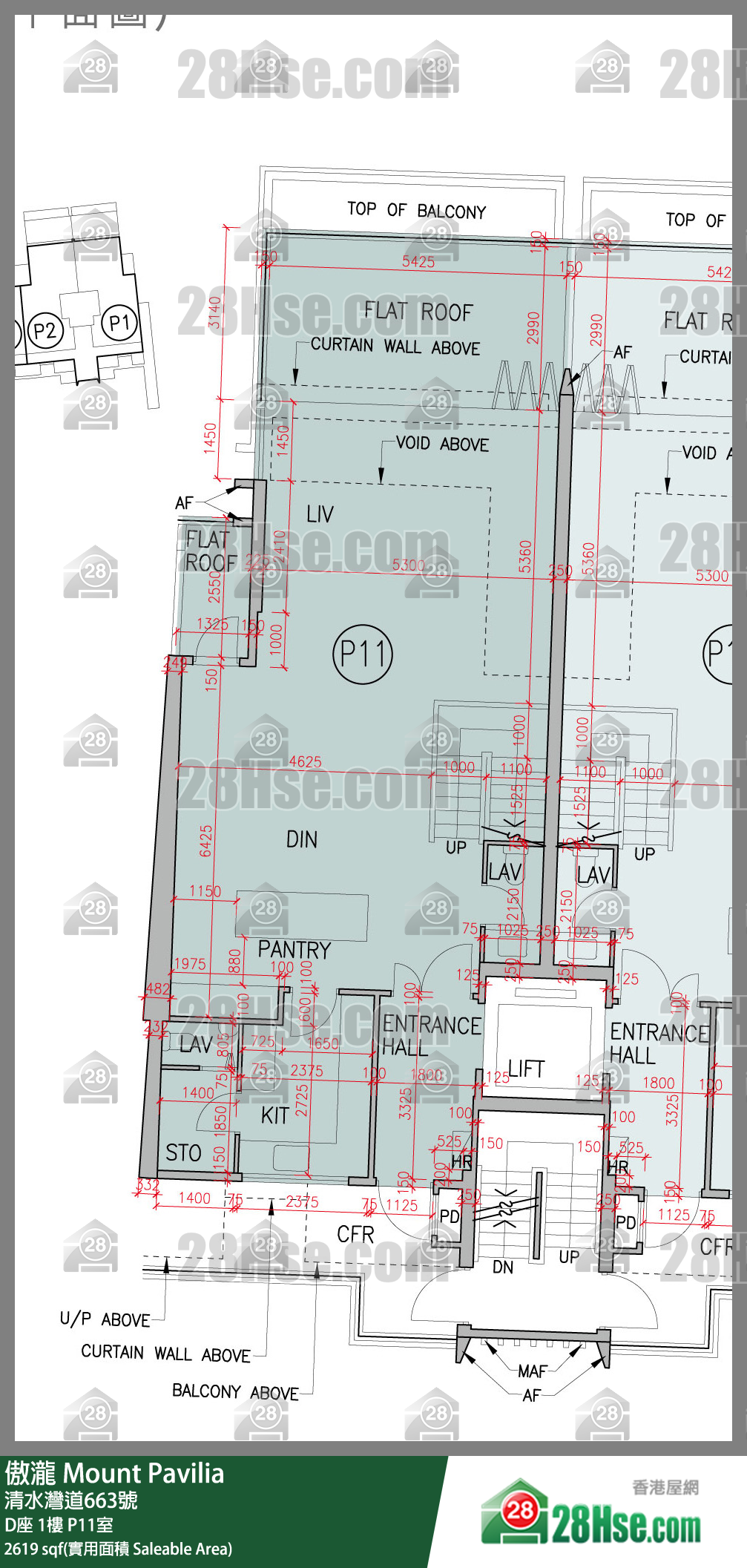 傲瀧 D座1樓 P11室 平面圖