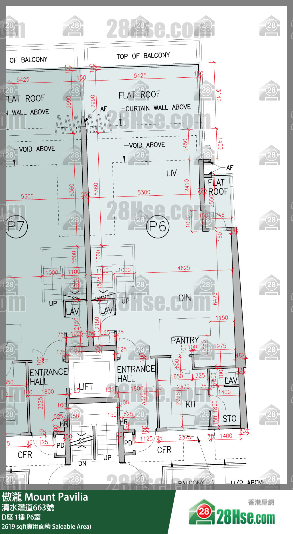 傲瀧 D座1樓 P6室 平面圖