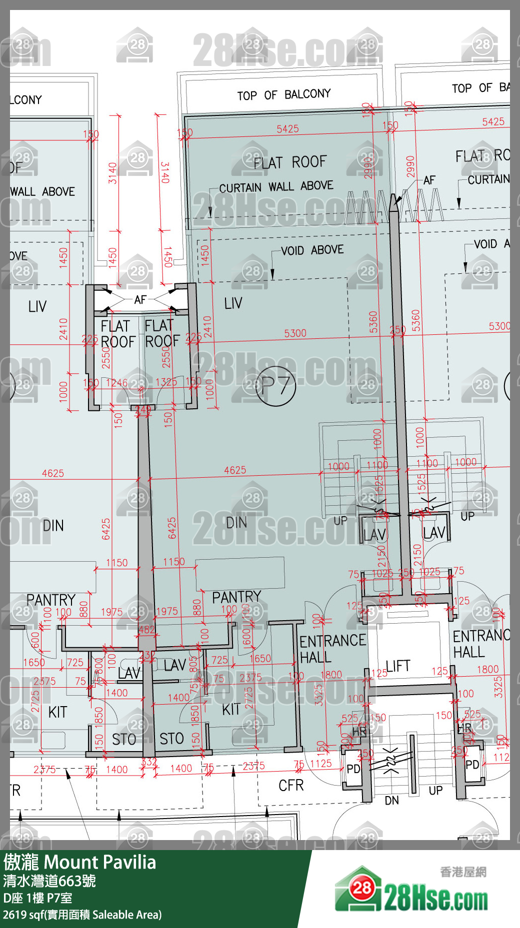 傲瀧 D座1樓 P7室 平面圖