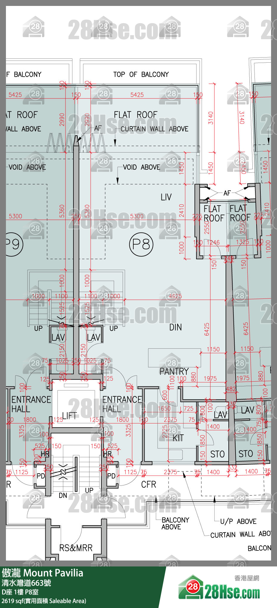 傲瀧 D座1樓 P8室 平面圖