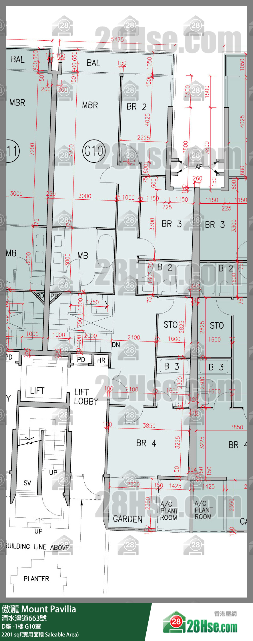傲瀧 D座LG樓 G10室 平面圖