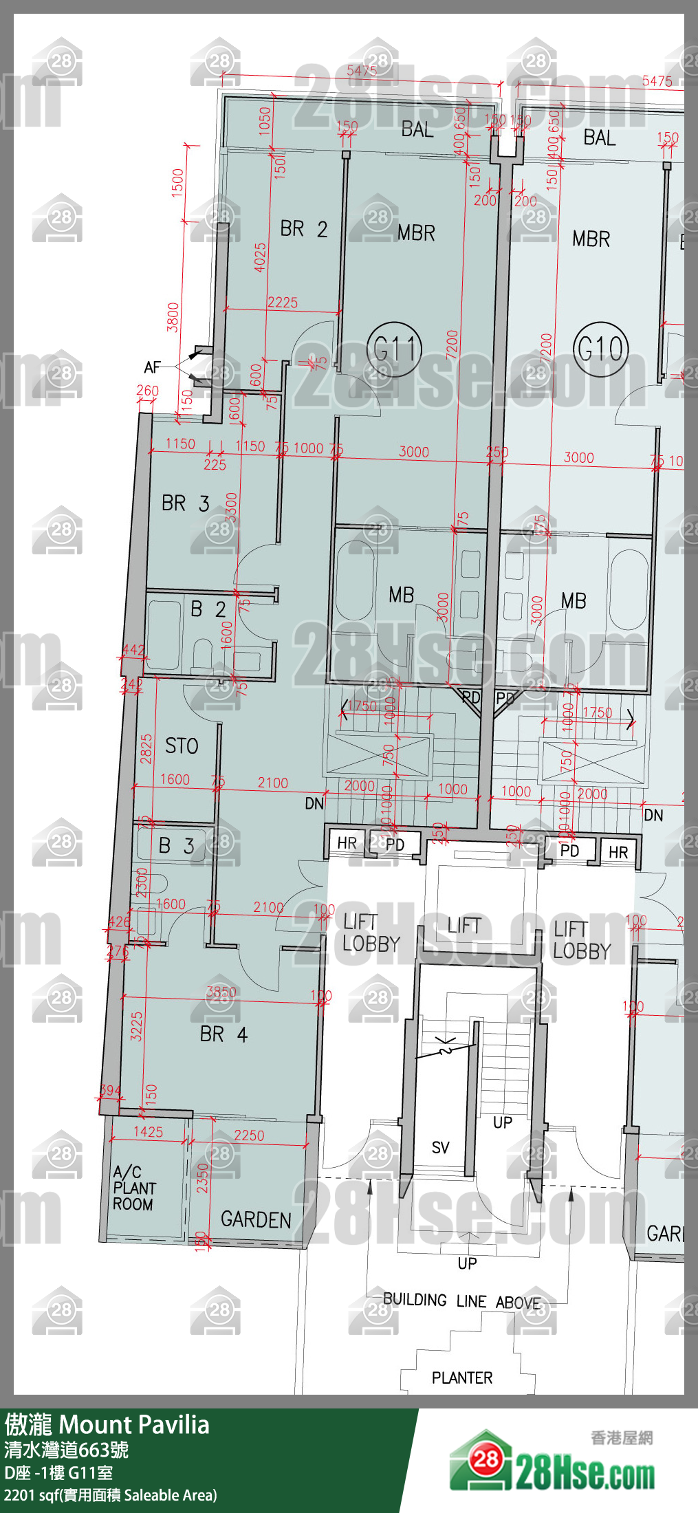 傲瀧 D座LG樓 G11室 平面圖