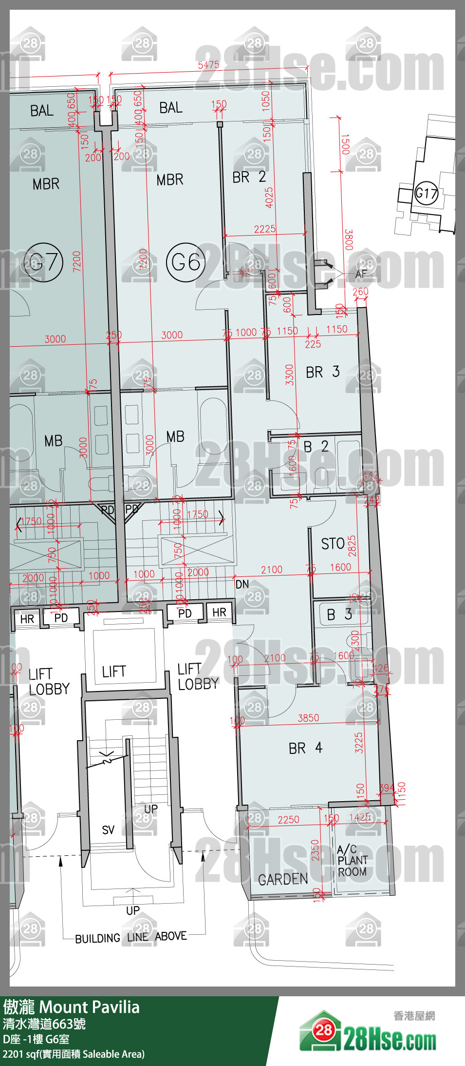 傲瀧 D座LG樓 G6室 平面圖