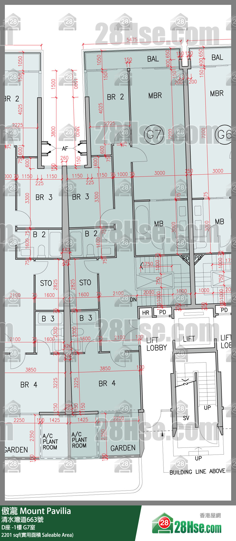 傲瀧 D座LG樓 G7室 平面圖