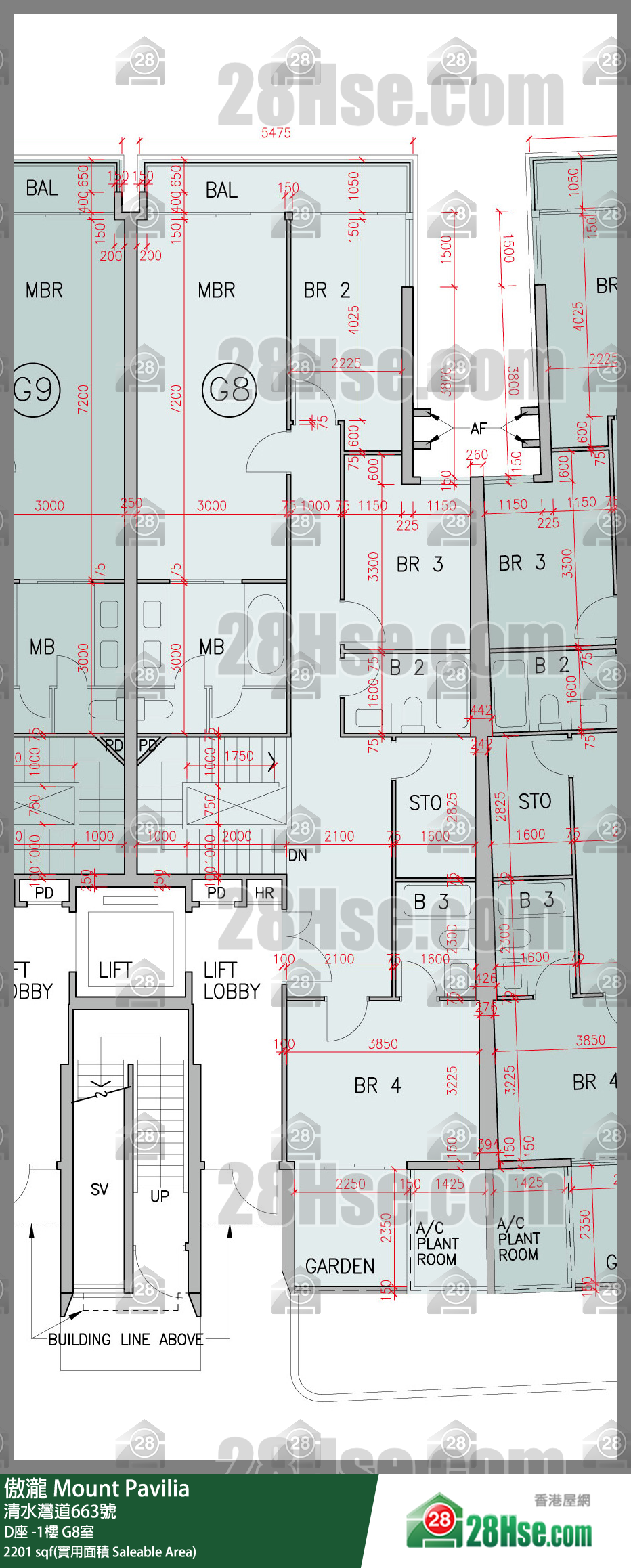 傲瀧 D座LG樓 G8室 平面圖