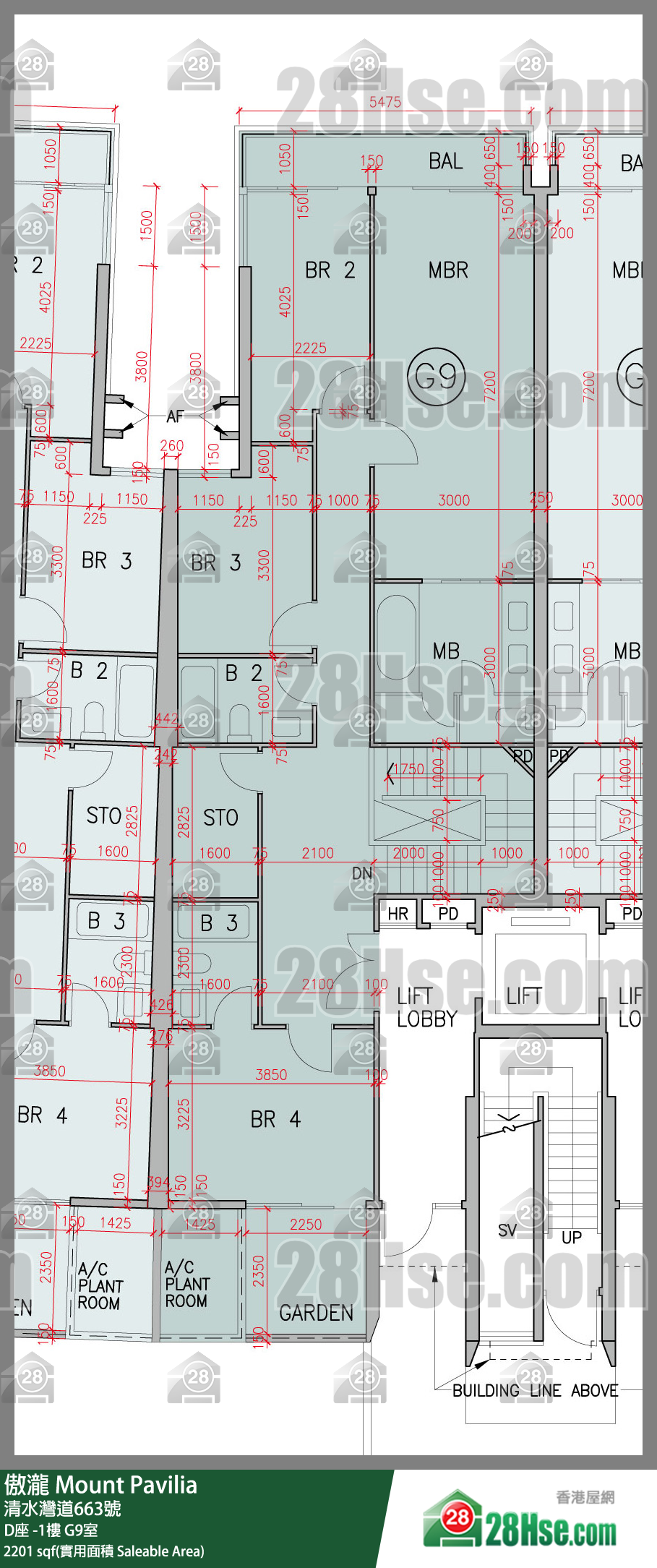 傲瀧 D座LG樓 G9室 平面圖