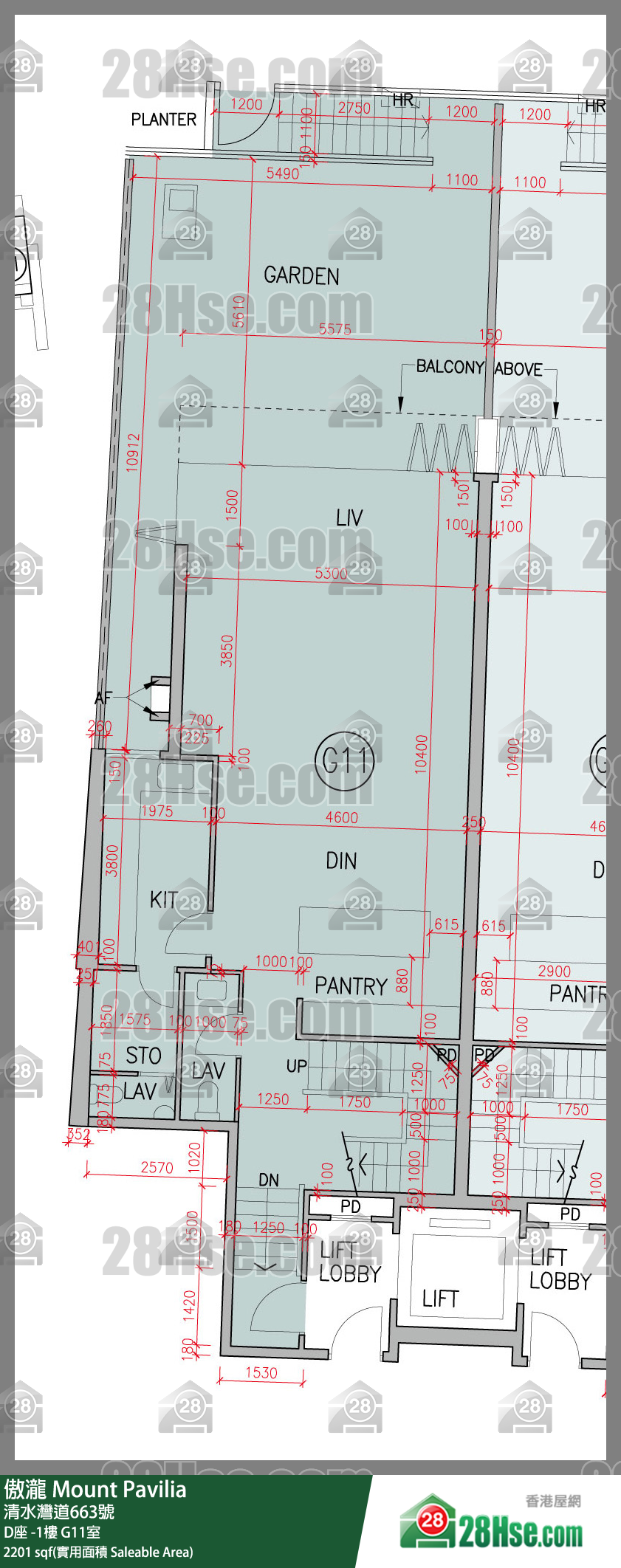 傲瀧 D座LG樓 G11室 平面圖
