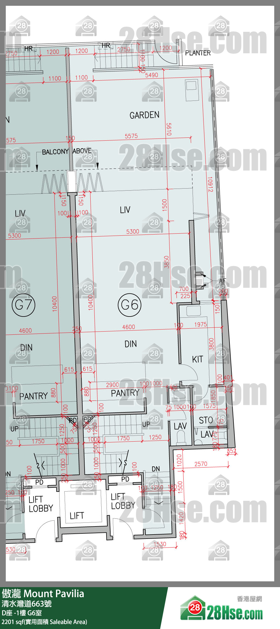 傲瀧 D座LG樓 G6室 平面圖
