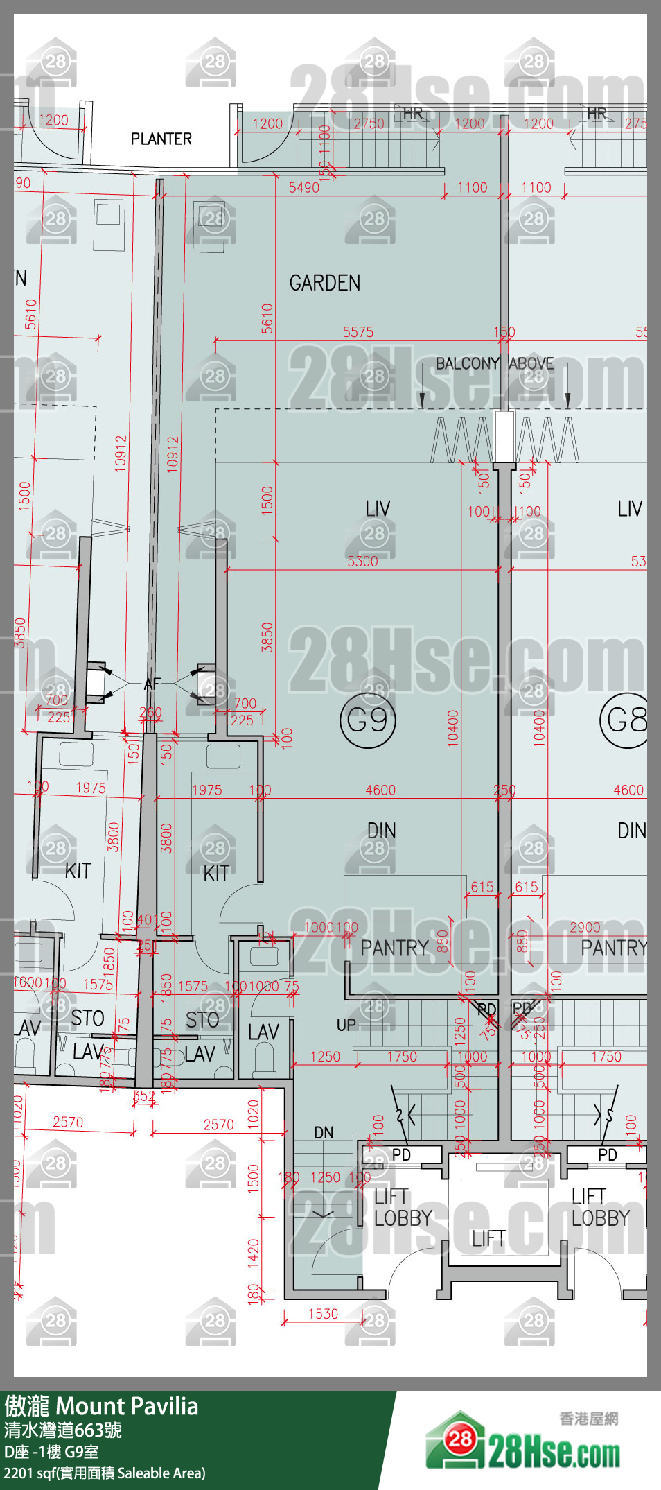 傲瀧 D座LG樓 G9室 平面圖