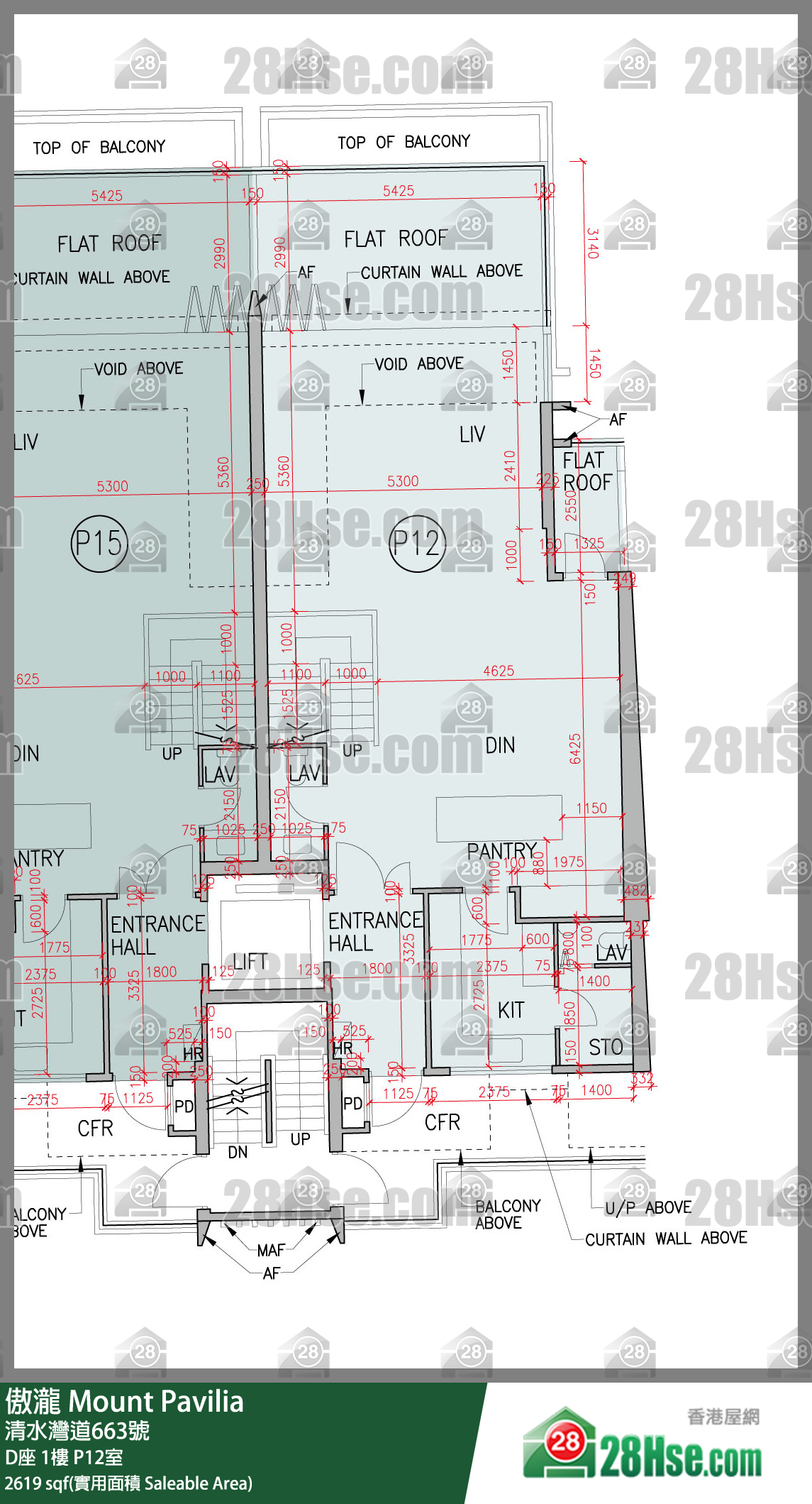 傲瀧 D座1樓 P12室 平面圖