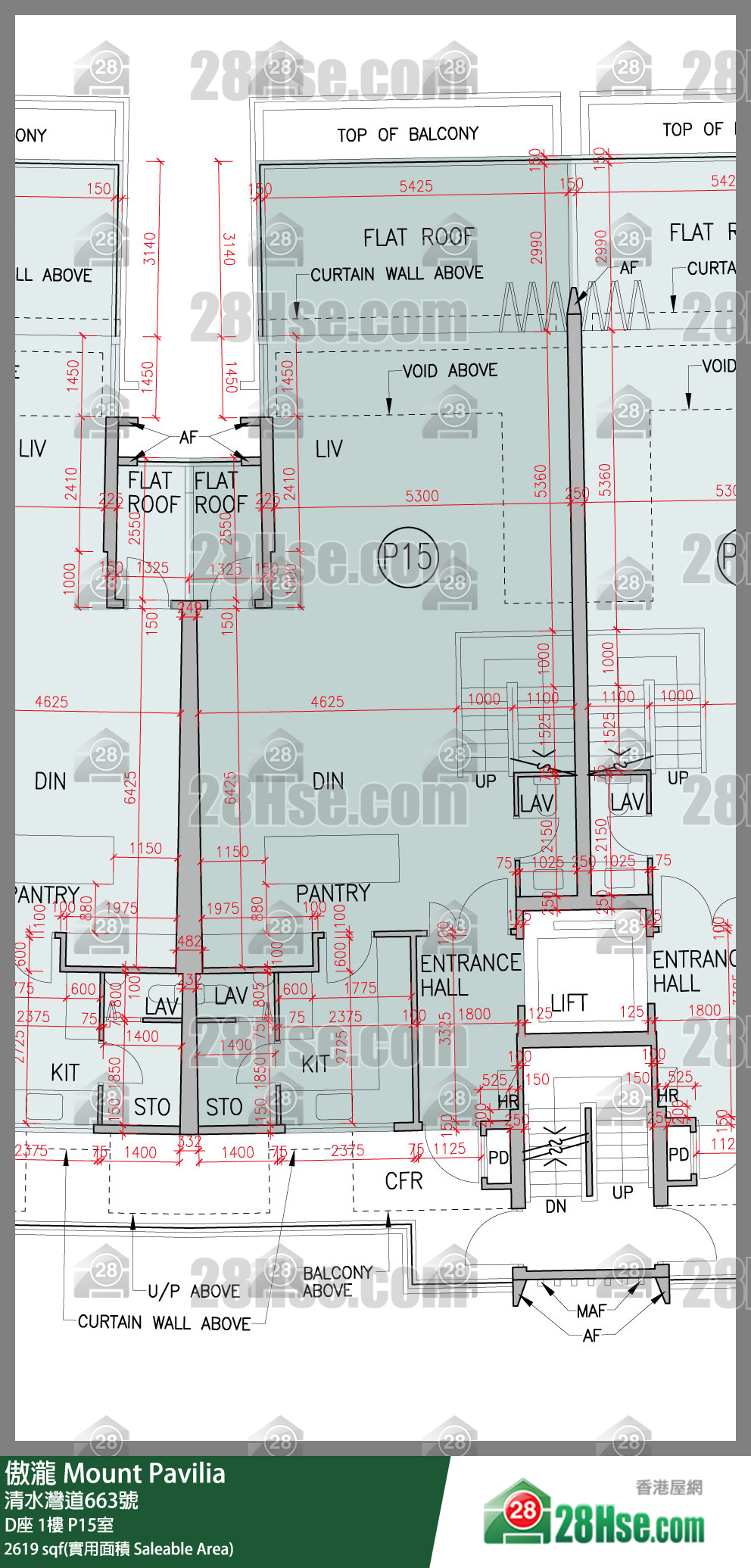 傲瀧 D座1樓 P15室 平面圖
