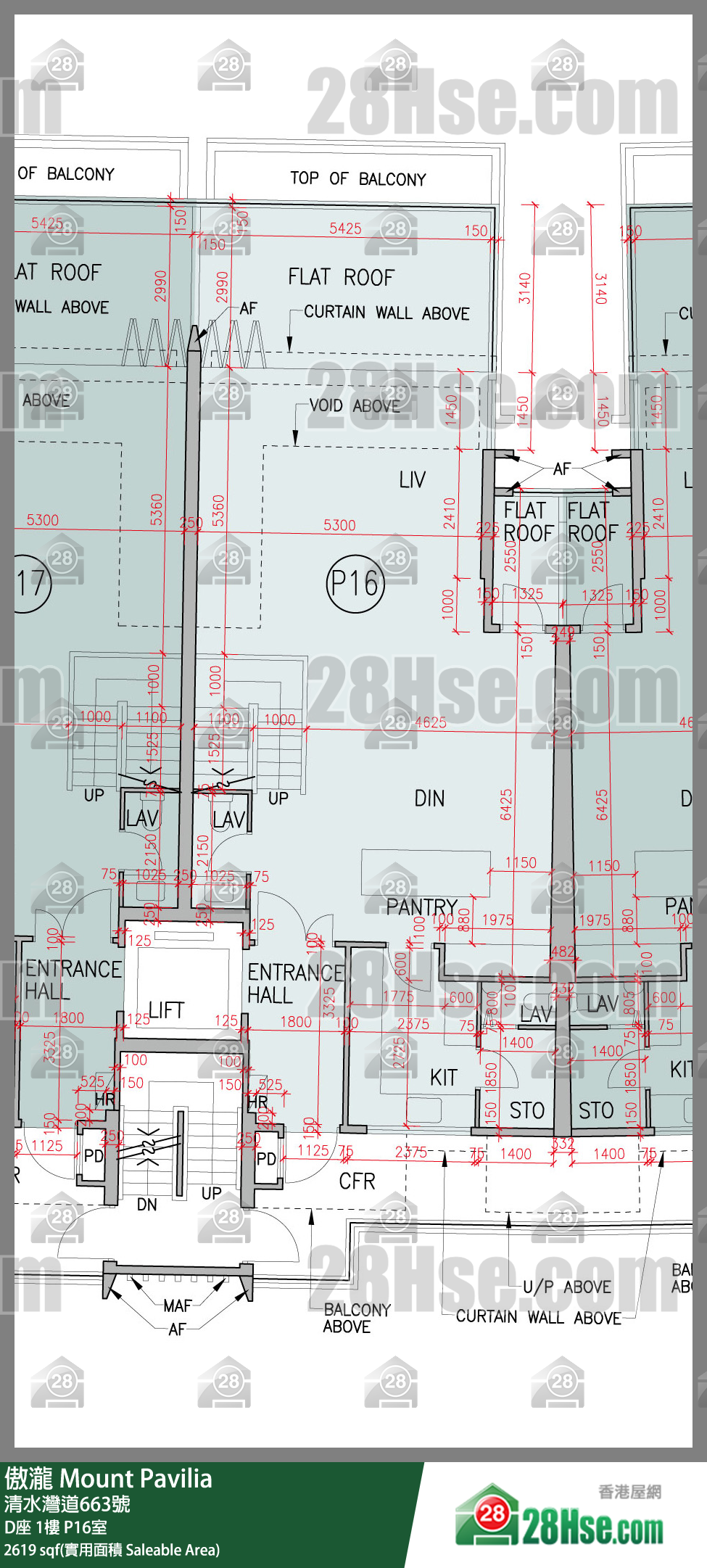 傲瀧 D座1樓 P16室 平面圖