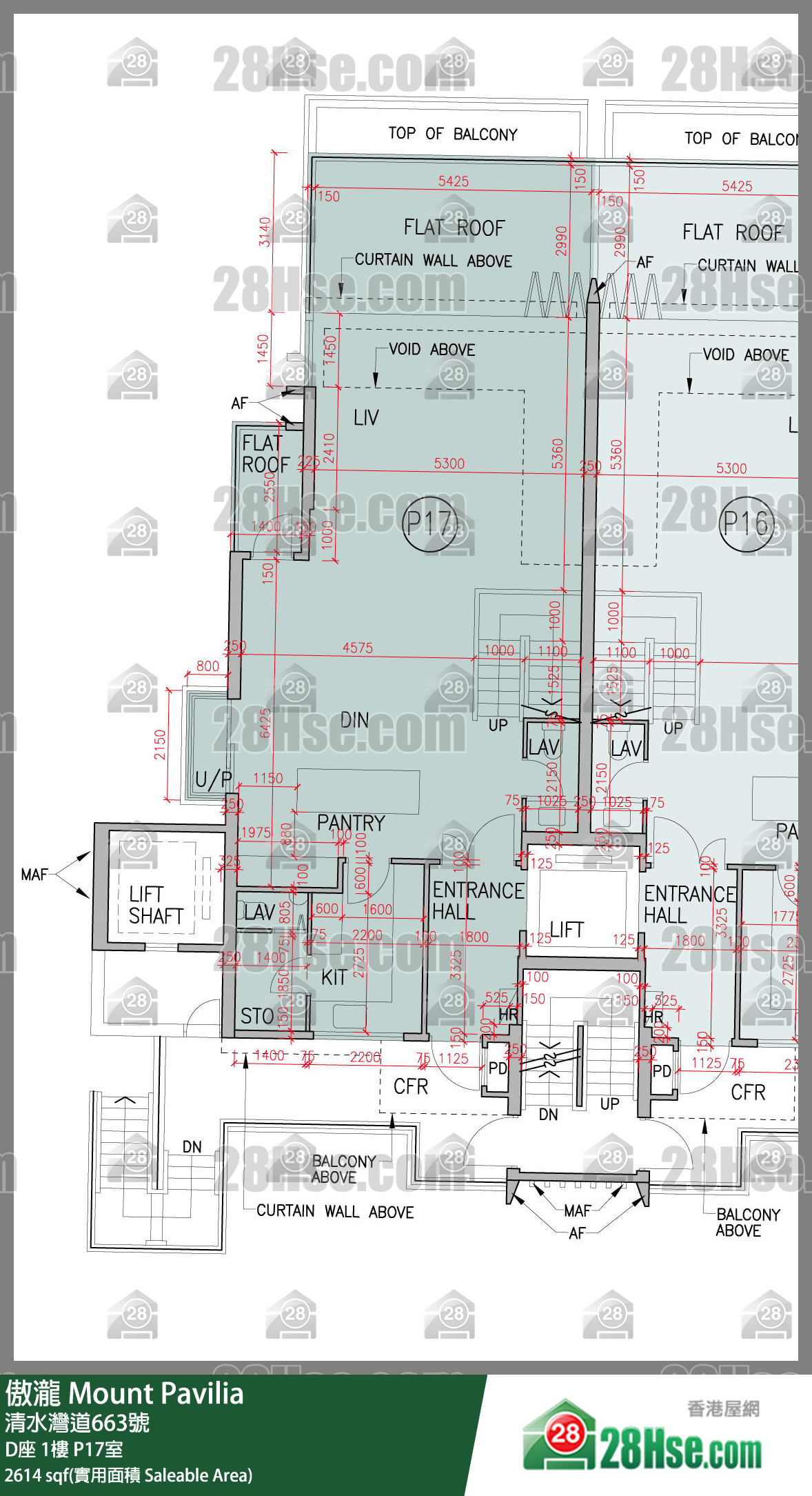 傲瀧 D座1樓 P17室 平面圖