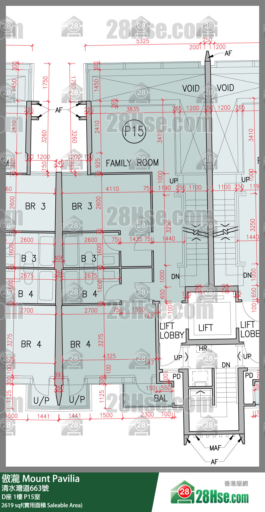傲瀧 D座1樓 P15室 平面圖