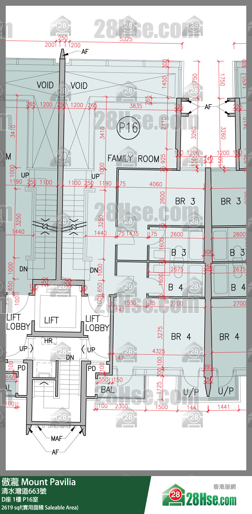 傲瀧 D座1樓 P16室 平面圖