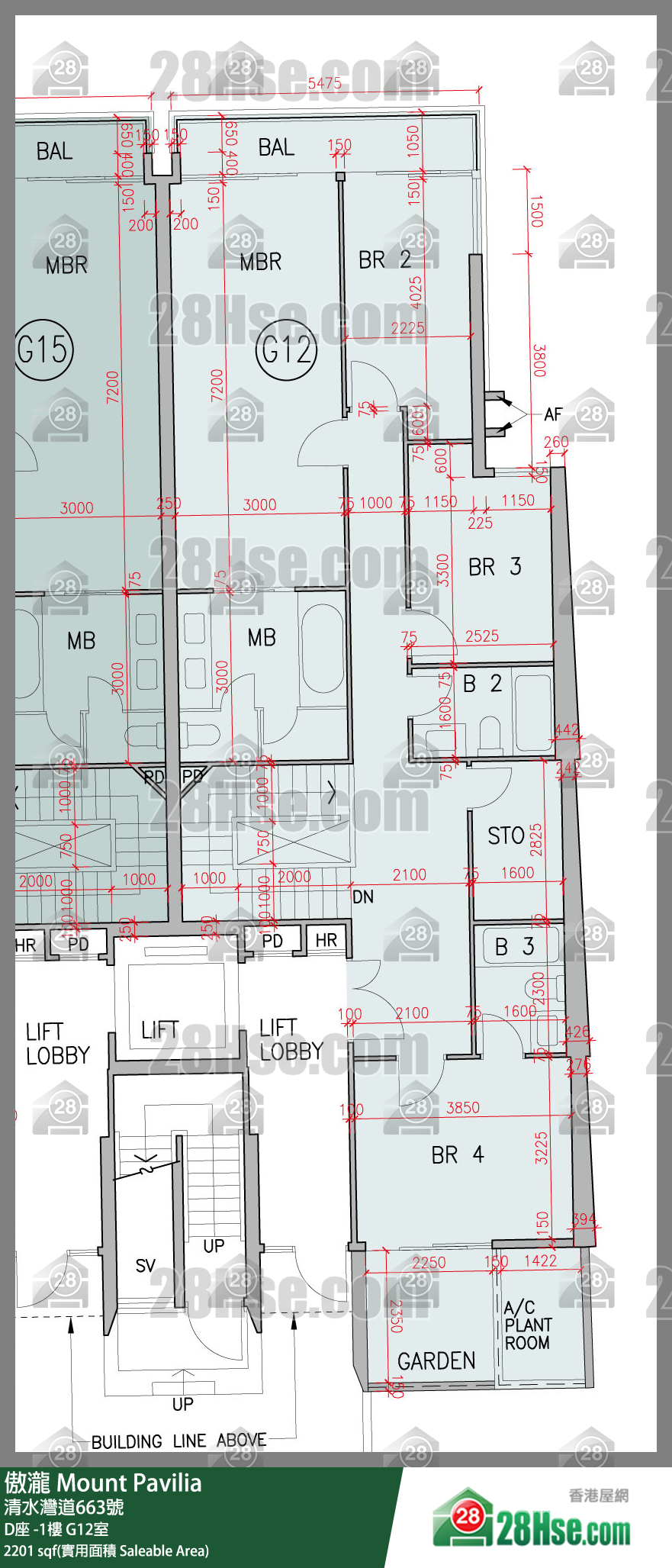傲瀧 D座LG樓 G12室 平面圖