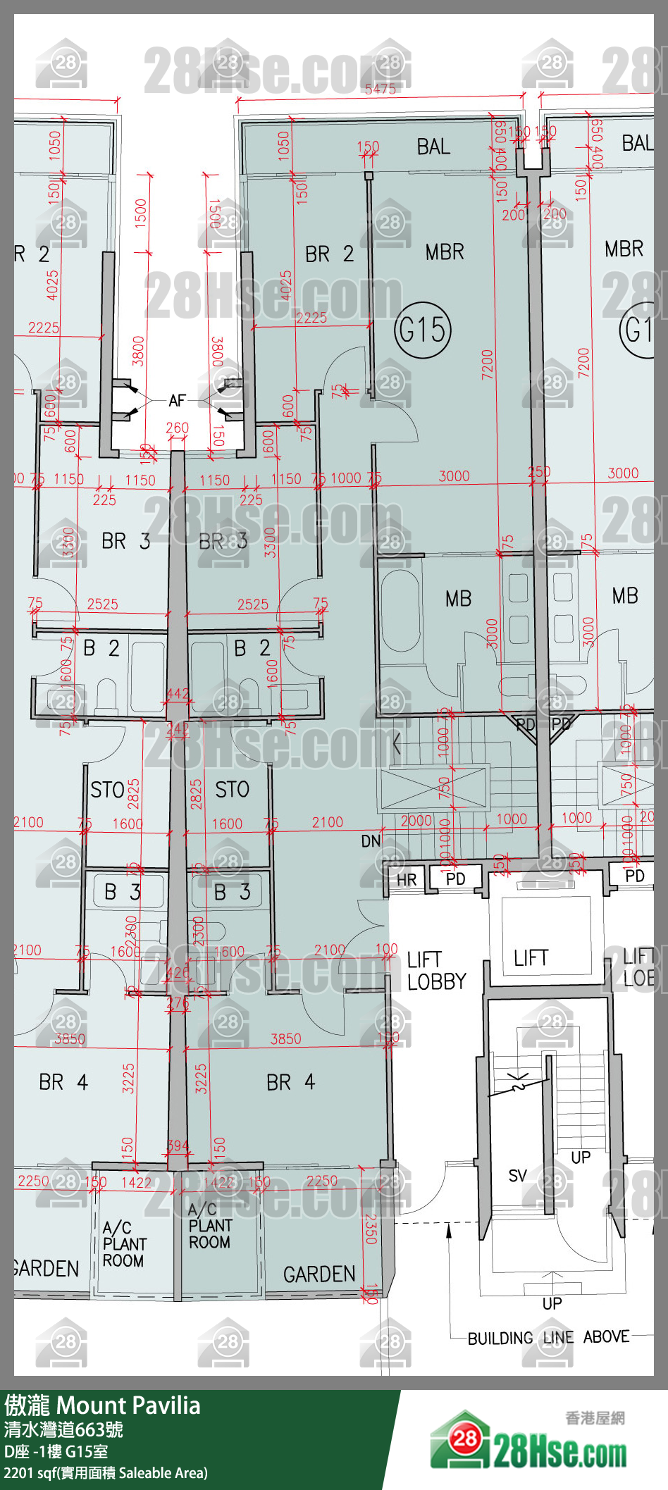 傲瀧 D座LG樓 G15室 平面圖