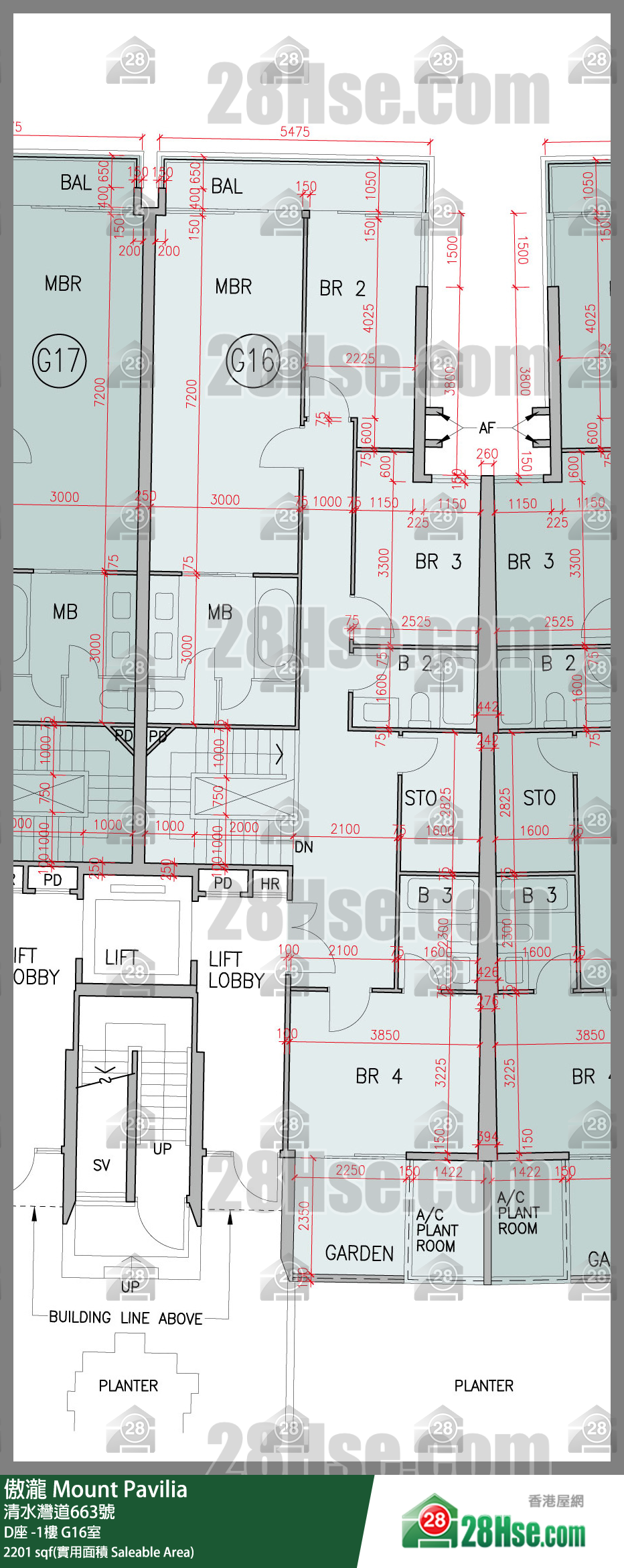 傲瀧 D座LG樓 G16室 平面圖