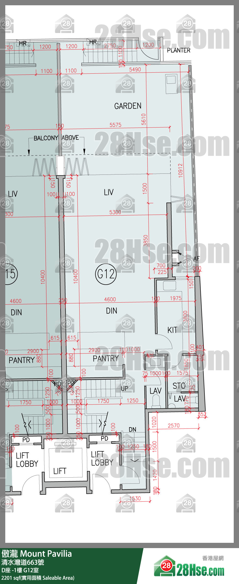 傲瀧 D座LG樓 G12室 平面圖