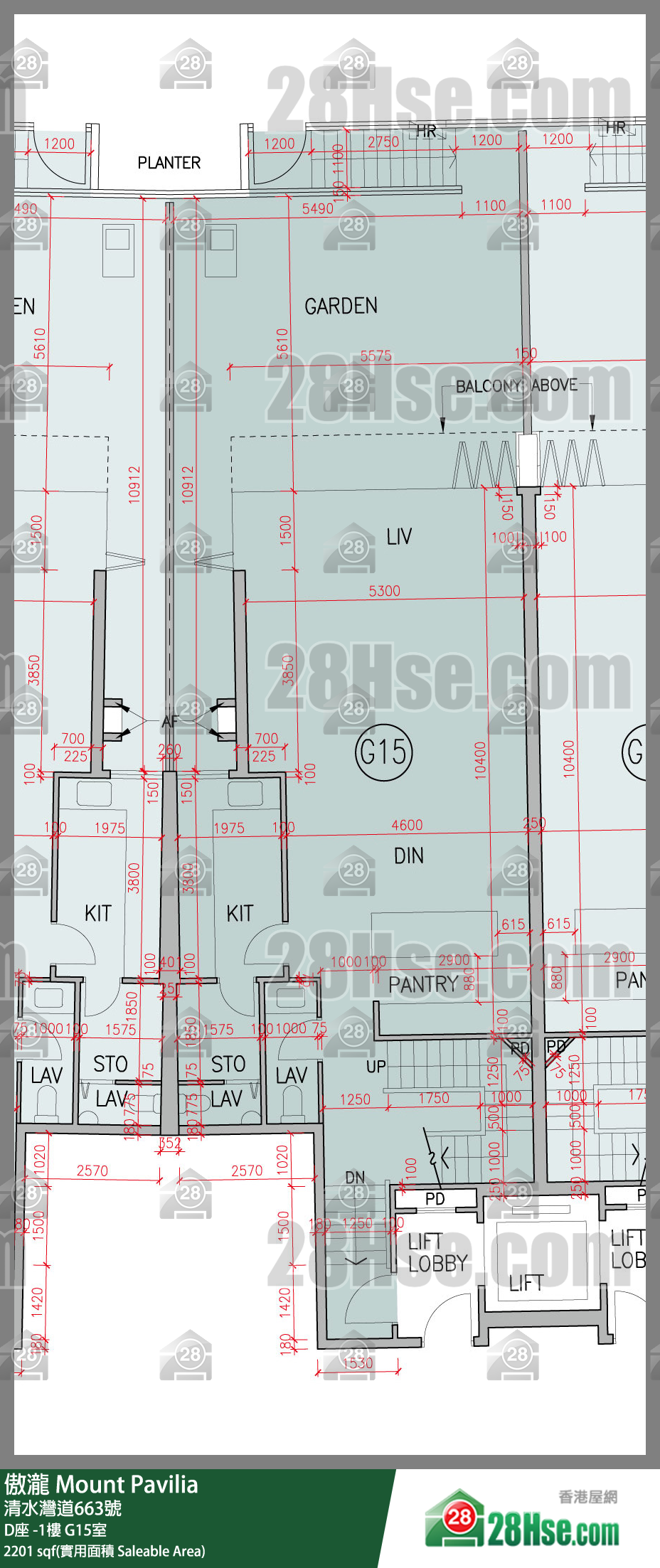 傲瀧 D座LG樓 G15室 平面圖