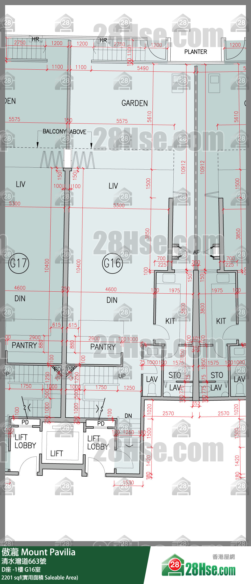 傲瀧 D座LG樓 G16室 平面圖