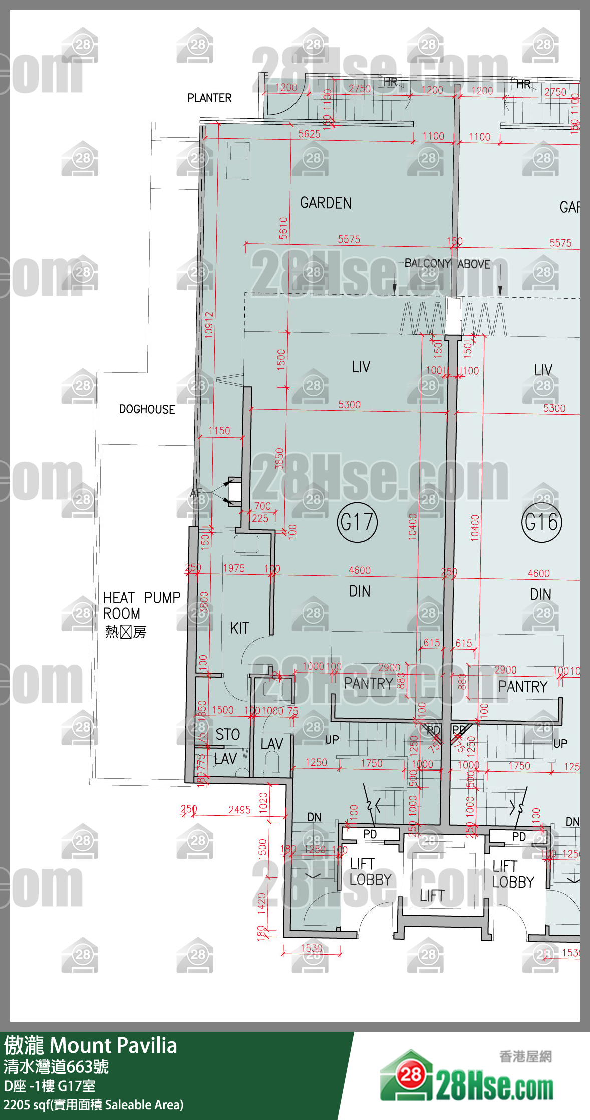 傲瀧 D座LG樓 G17室 平面圖