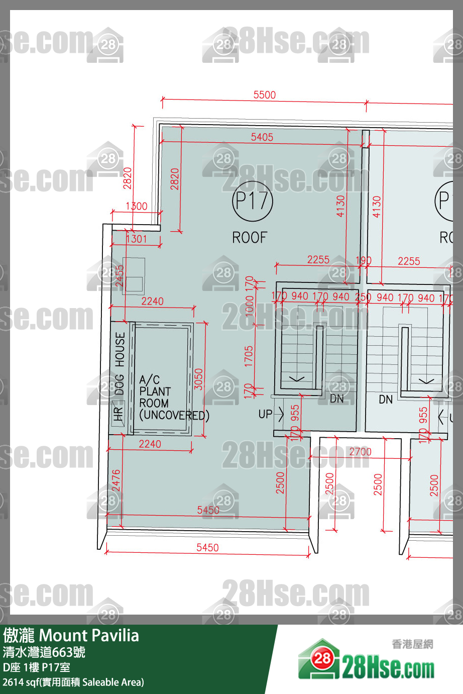 傲瀧 D座1樓 P17室 平面圖