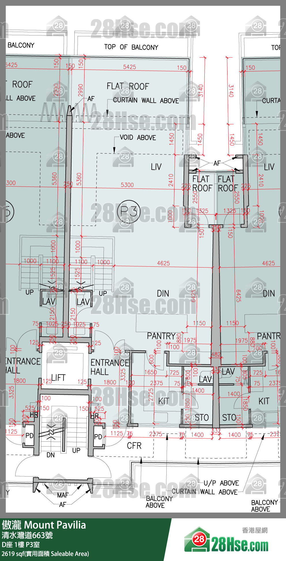 傲瀧 D座1樓 P3室 平面圖