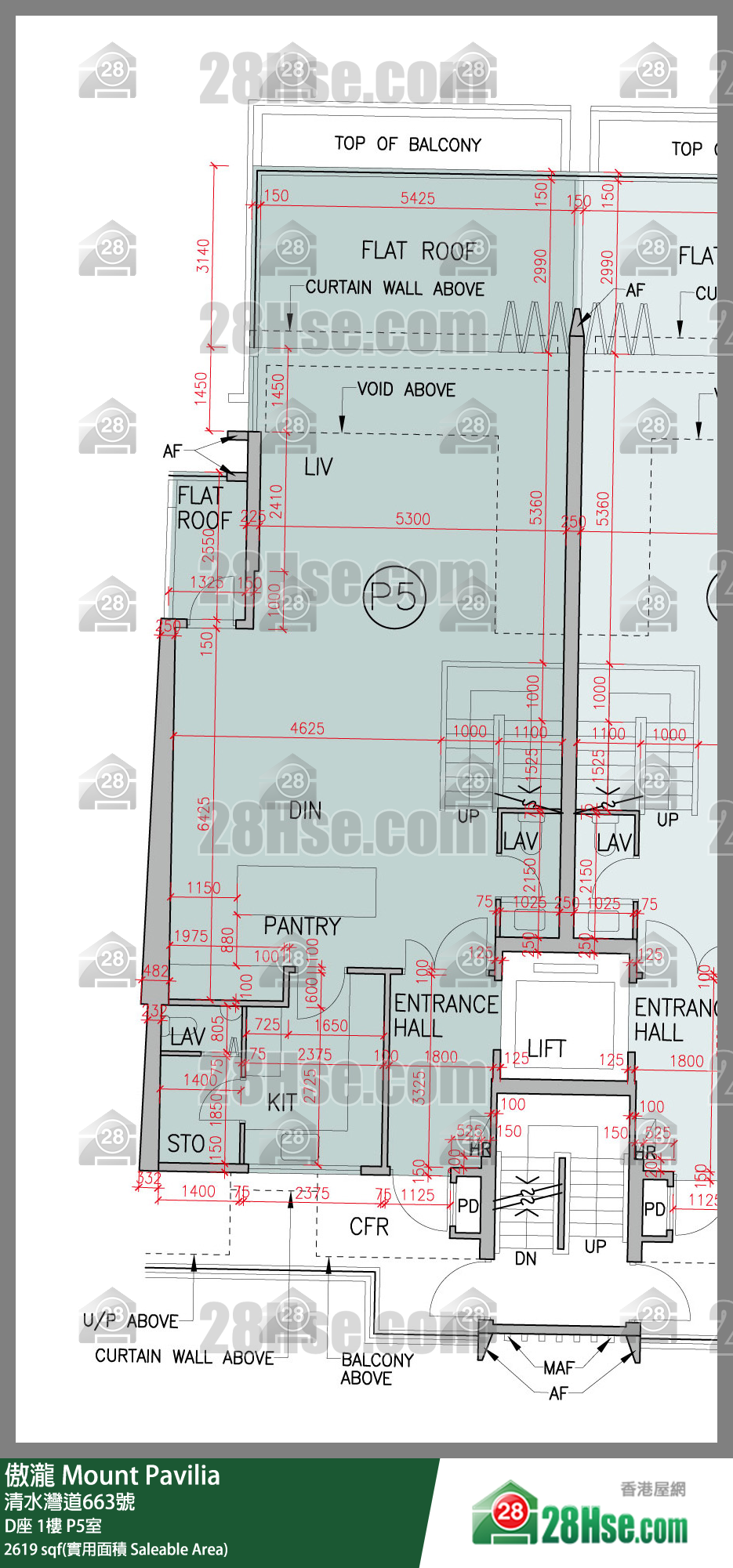 傲瀧 D座1樓 P5室 平面圖