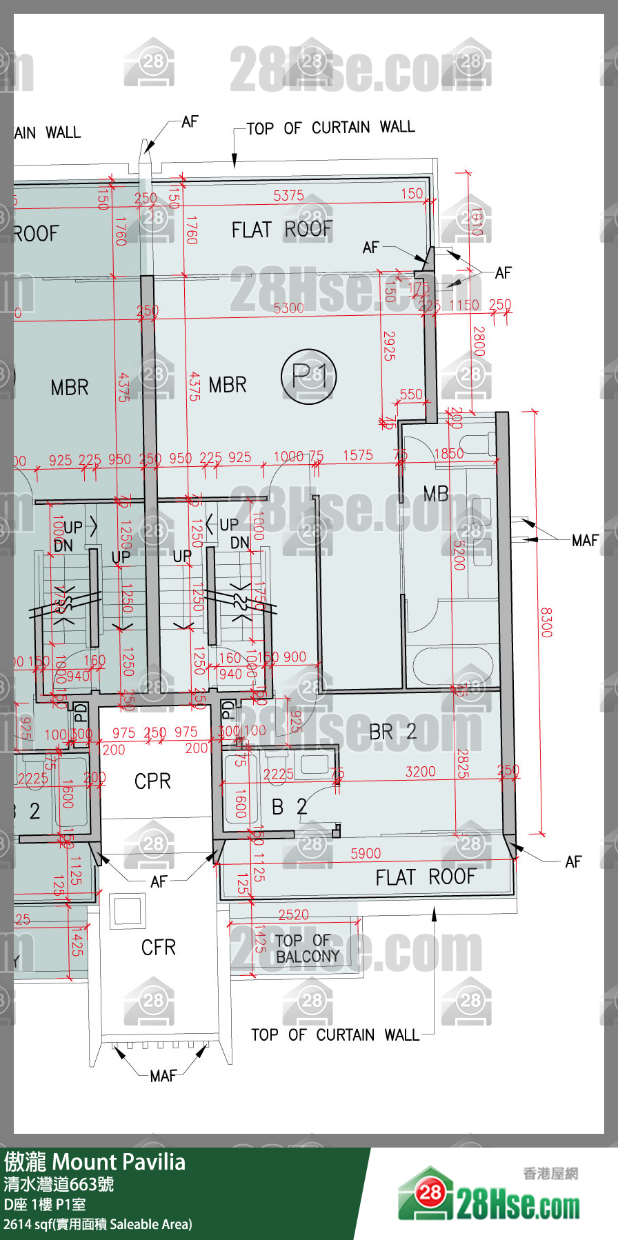 傲瀧 D座1樓 P1室 平面圖