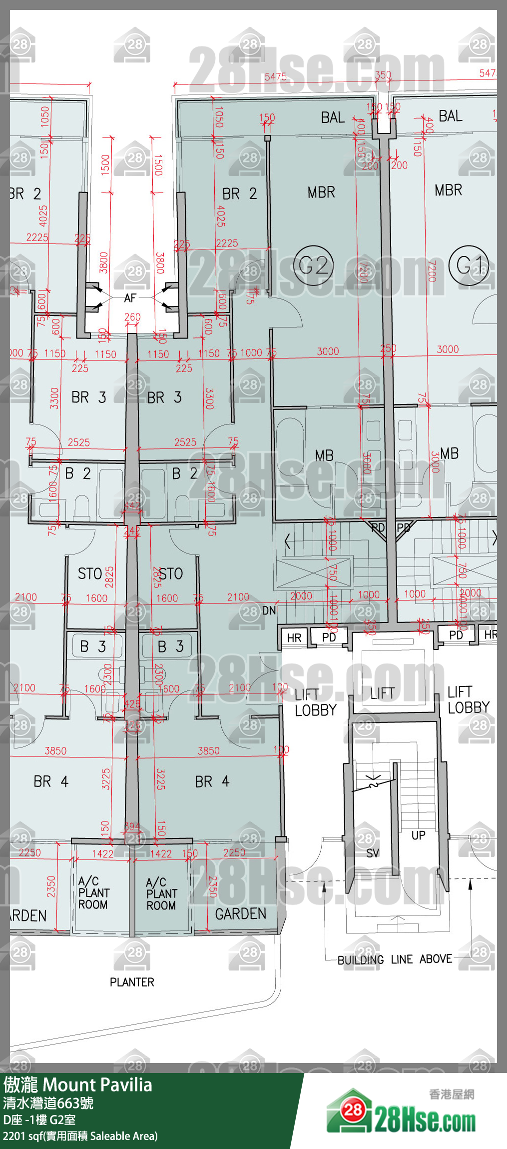 傲瀧 D座LG樓 G2室 平面圖