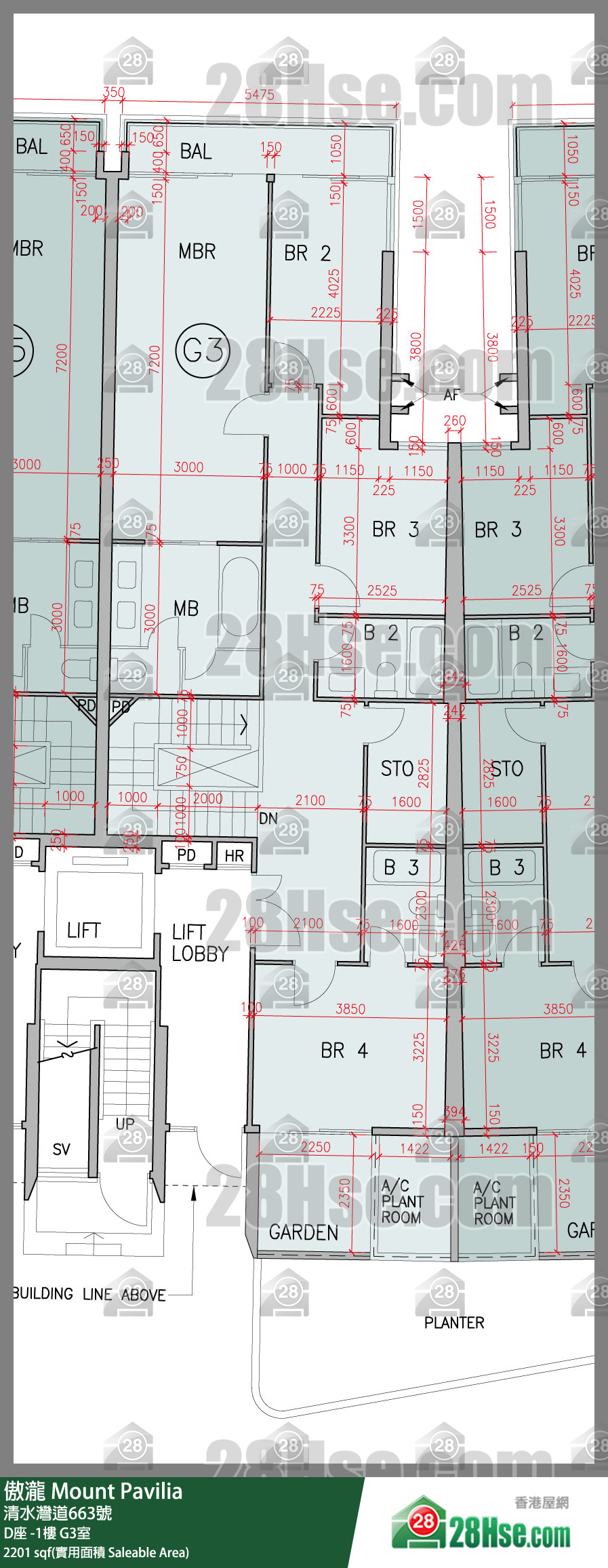傲瀧 D座LG樓 G3室 平面圖