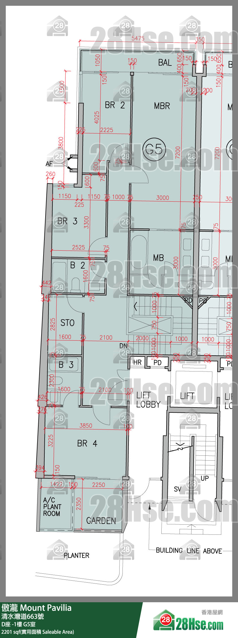 傲瀧 D座LG樓 G5室 平面圖