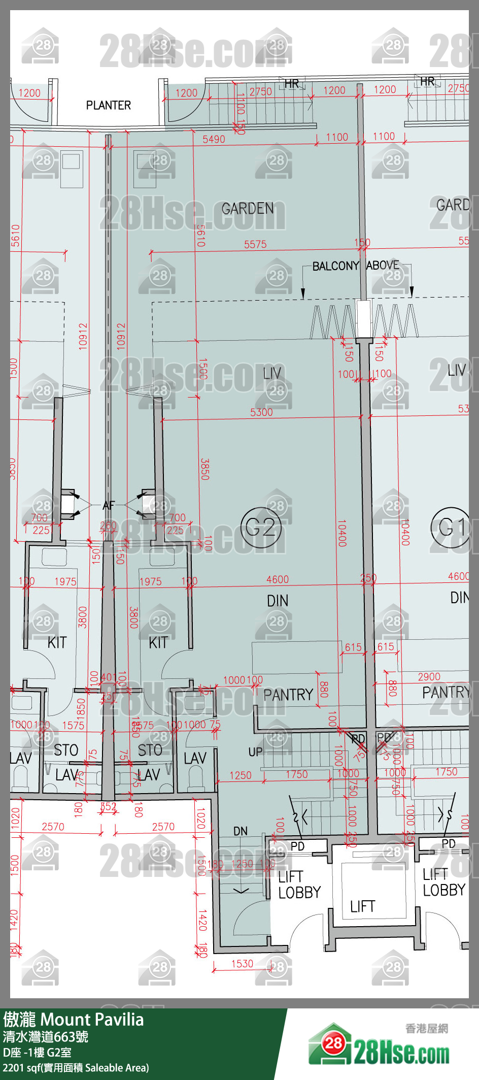 傲瀧 D座LG樓 G2室 平面圖