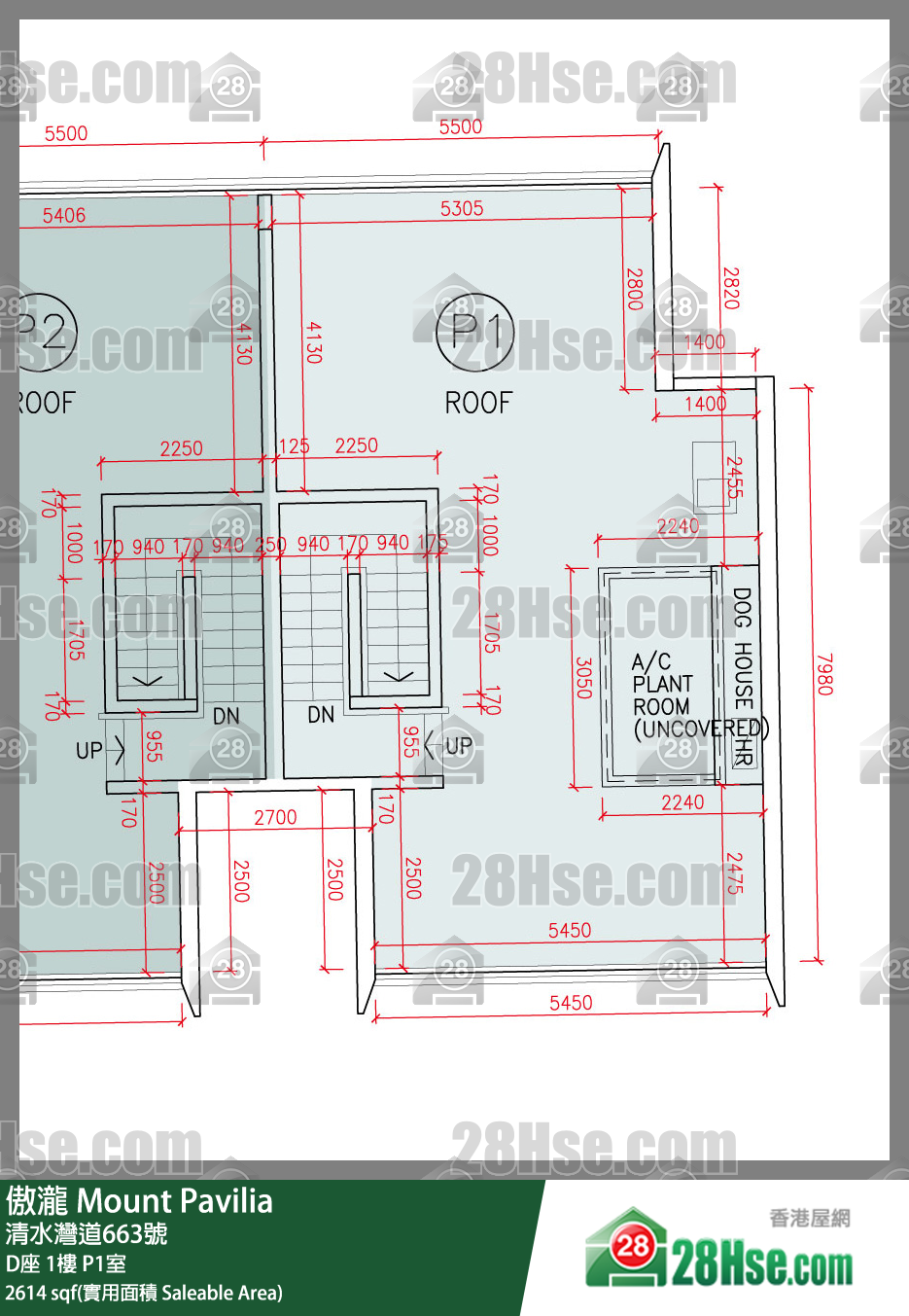 傲瀧 D座1樓 P1室 平面圖