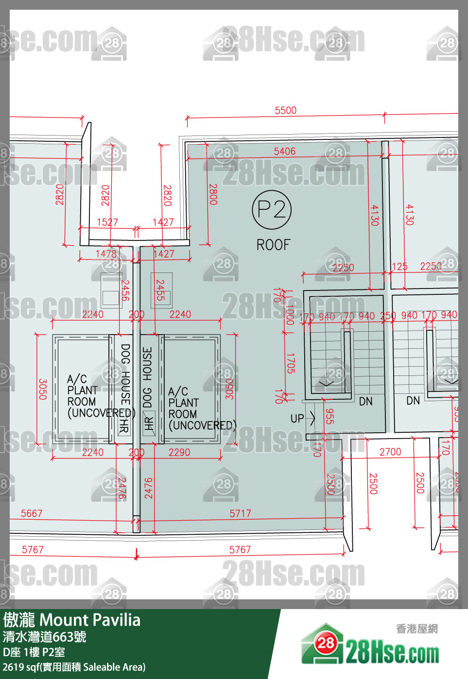 傲瀧 D座1樓 P2室 平面圖