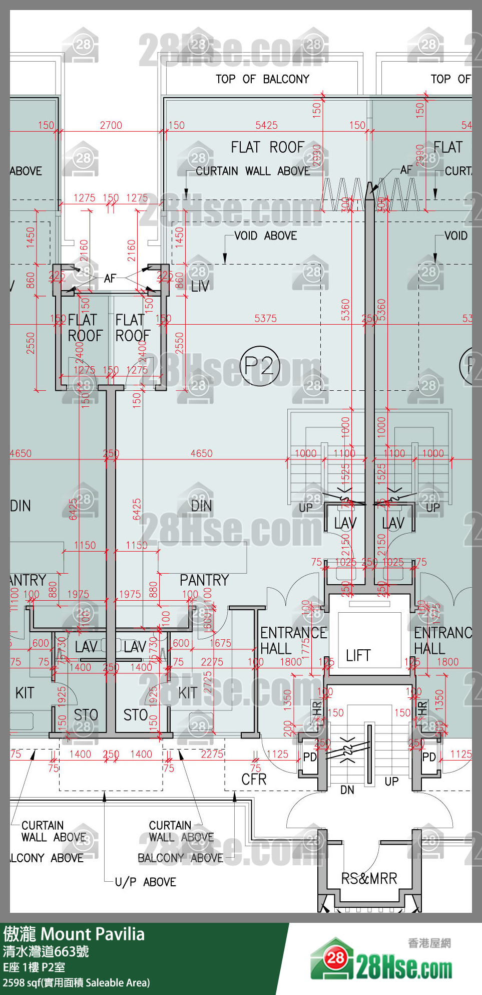傲瀧 E座1樓 P2室 平面圖
