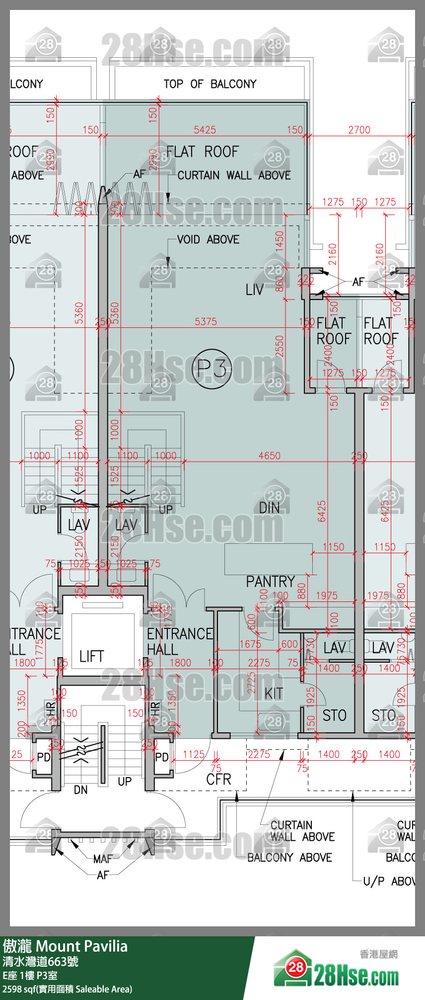 傲瀧 E座1樓 P3室 平面圖